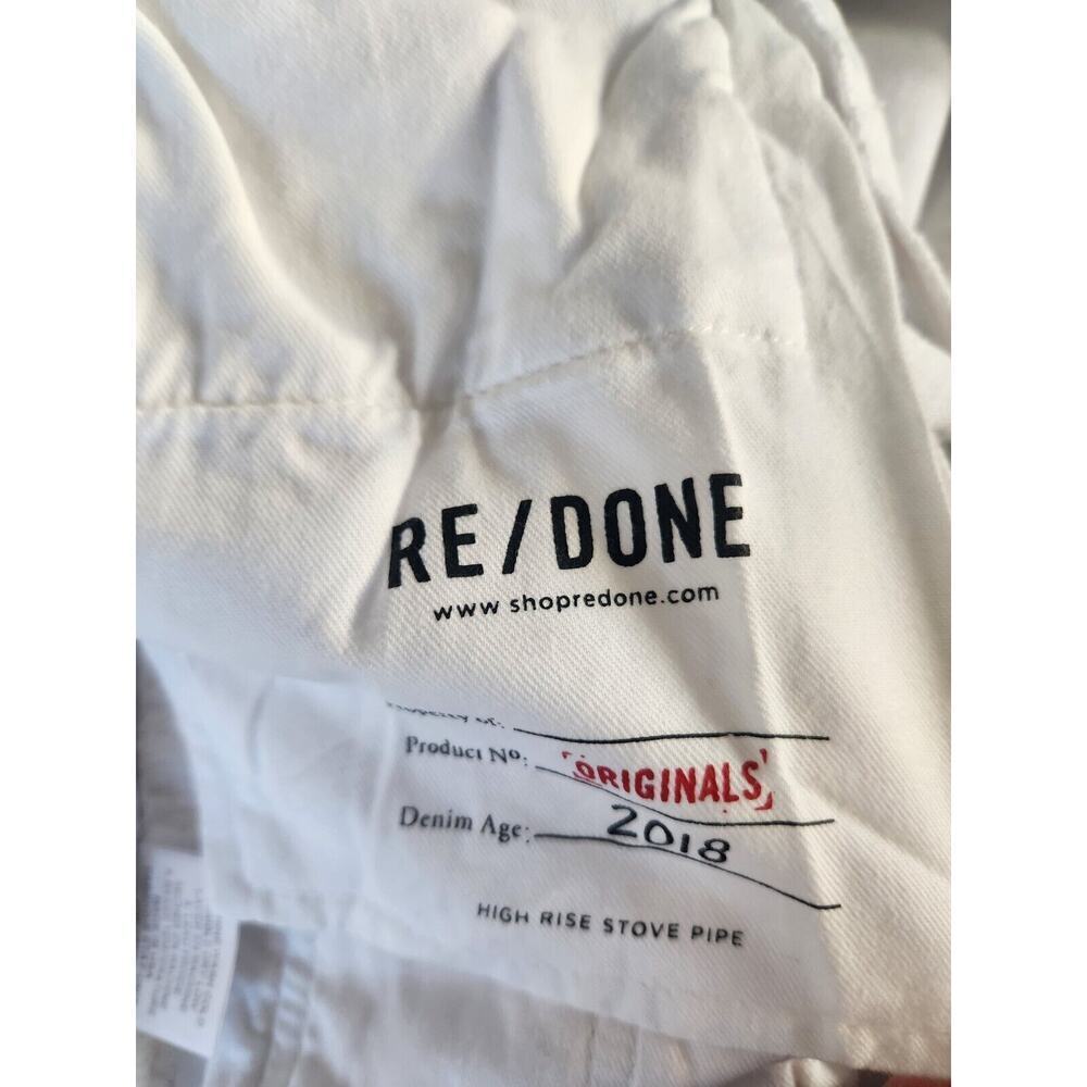NWD RE/DONE Originals 70s Stove Pipe HR Straight Leg Jeans Size 24 White #BA405 - Picture 16 of 16